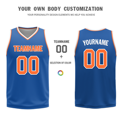 Custom White Blue Classic Style Reversible Basketball Uniform Personalized Ordinary BBJR-D017016