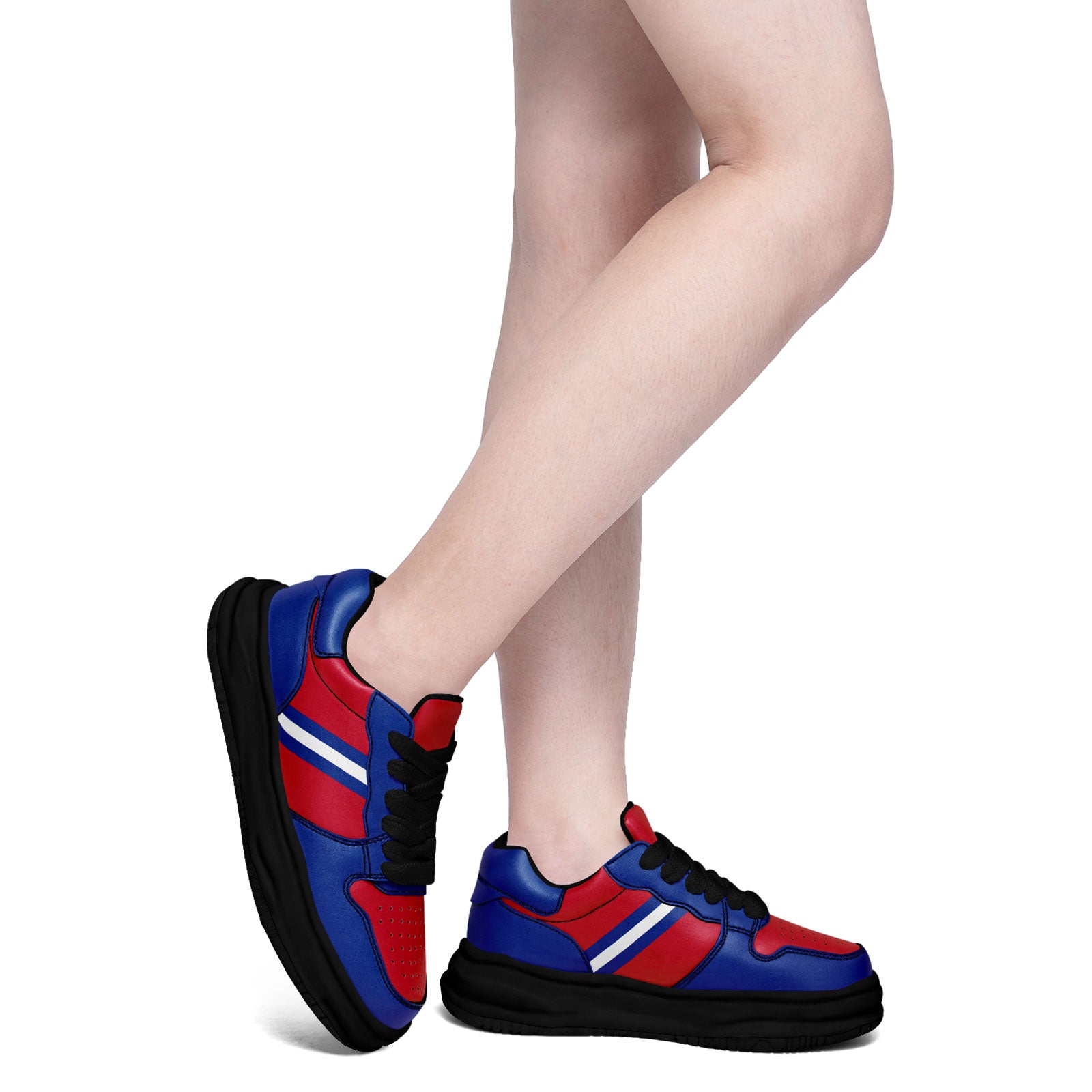 Custom Red Blue Buffalo Shoes Personalized Sneaker FN032-D020389-4