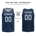 Custom White Blue Classic Style Reversible Basketball Uniform Personalized COOLMAX BBJR-D017043