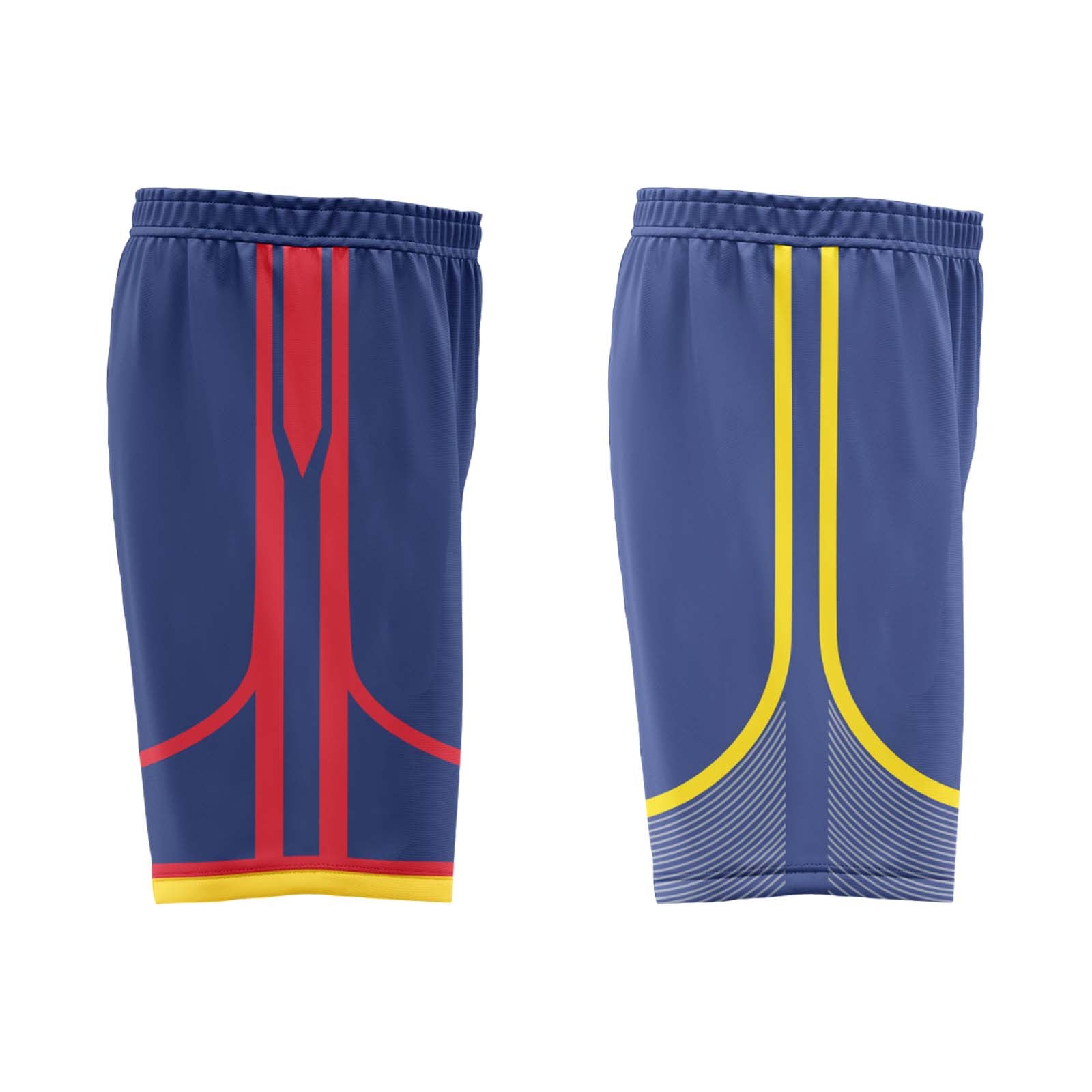 Custom Navy Blue Red Gold Golden State City Edition Personalized Reversible Basketball Set Sports Basketball Jersey BBJ01R-D0610-10