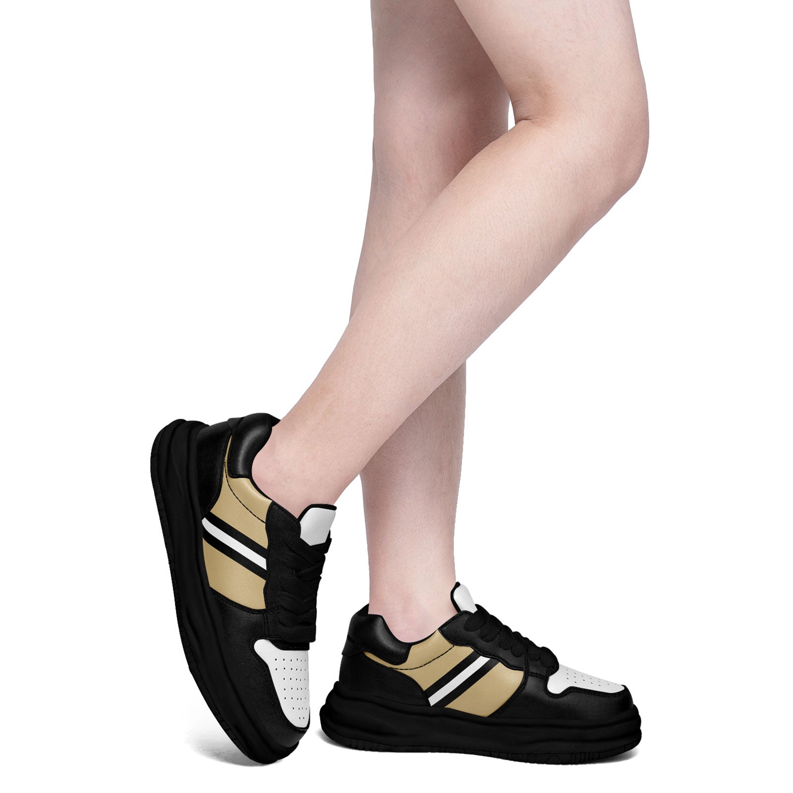 Custom Black Gold New Orleans Shoes Personalized Sneaker FN032-D020389-19