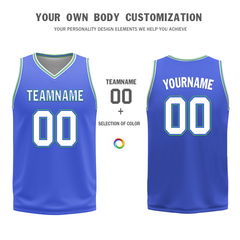 Custom White Blue Classic Style Reversible Basketball Uniform Personalized Ordinary BBJR-D017045