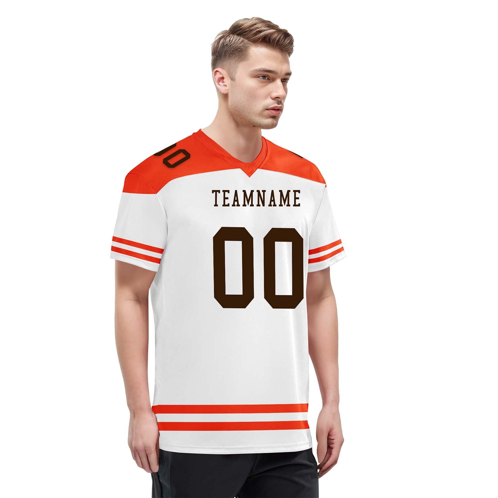 Custom Cleveland Personalized Authentic Football Jersey FBJ02-E0607-8