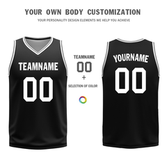 Custom White Black Classic Style Reversible Basketball Uniform Personalized Ordinary BBJR-D017008