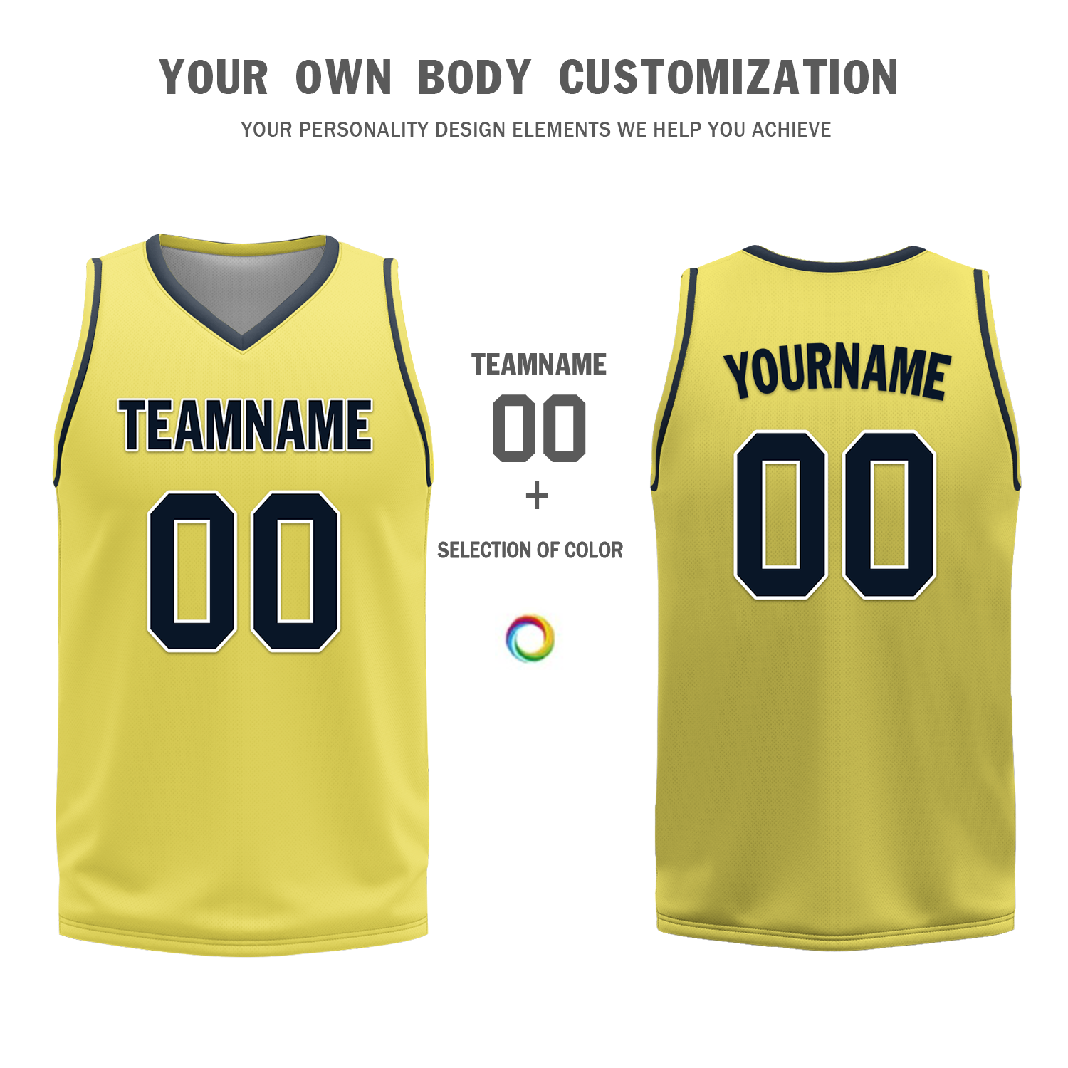 Custom Blue Yellow Classic Style Reversible Basketball Uniform Personalized Ordinary BBJR-D017059