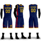 Custom Navy Blue Red Gold City Edition Personalized Sports Uniform Authentic Basketball Jersey BBJ01-D06101-10