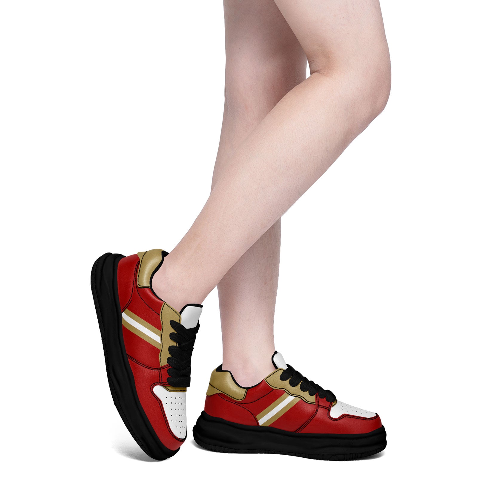 Custom Red Gold San Francisco Shoes Personalized Sneaker FN032-D020389-25