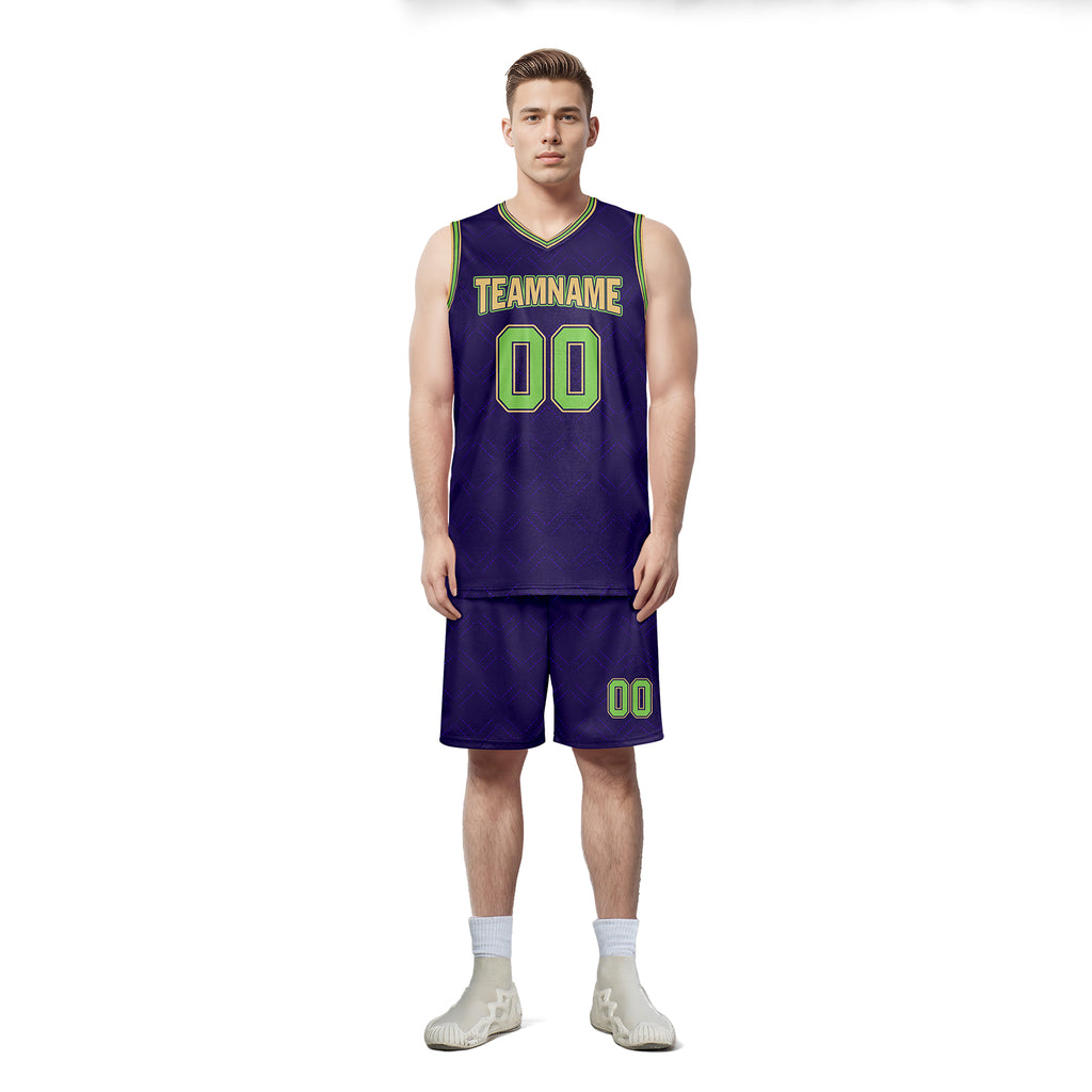 Custom Purple Green Gold City Edition Personalized Sports Uniform Authentic Basketball Jersey BBJ01-D06101-19