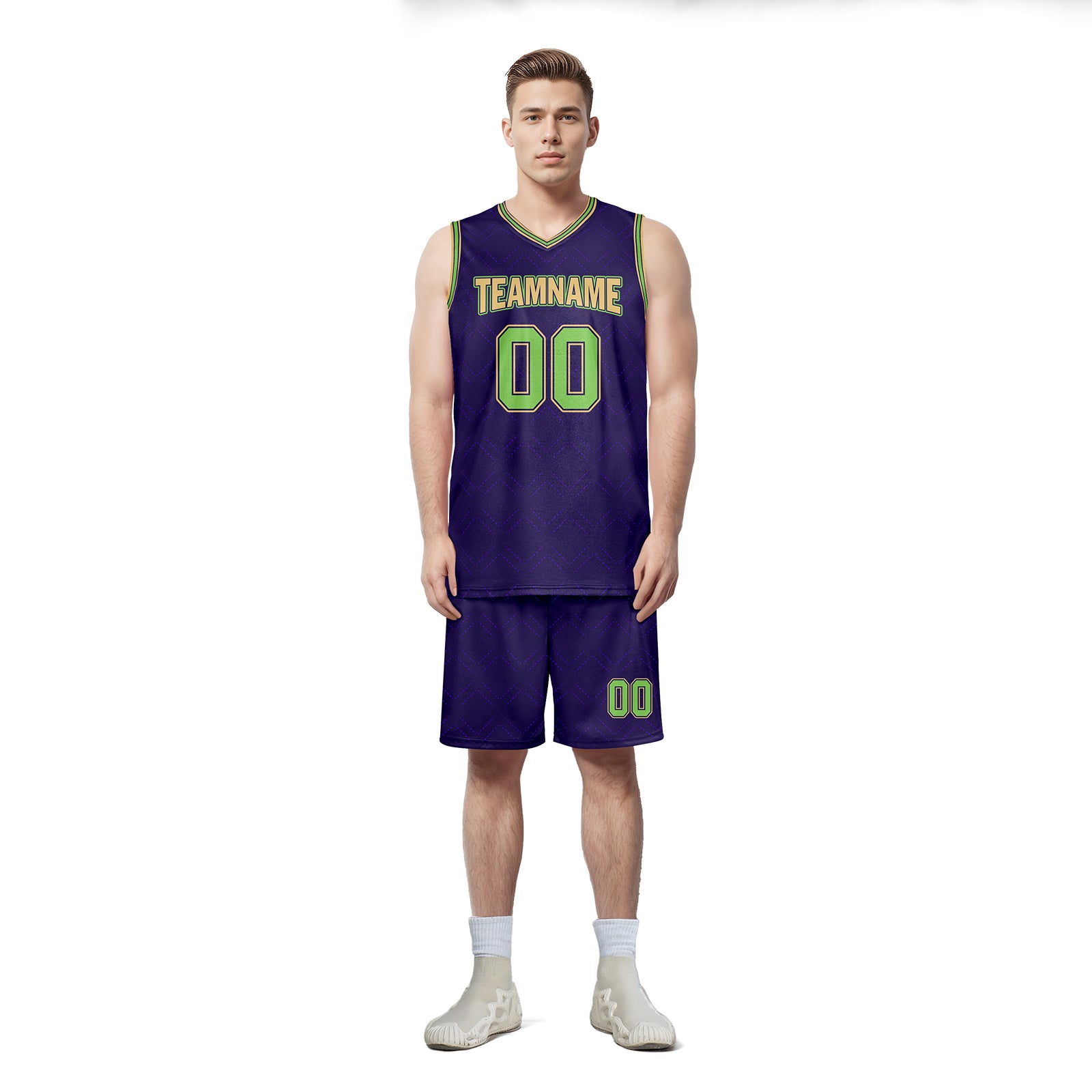 Custom Purple Green Gold City Edition Personalized Sports Uniform Authentic Basketball Jersey BBJ01-D06101-19