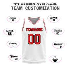 Custom Red White Classic Style Reversible Basketball Uniform Personalized Ordinary BBJR-D017005