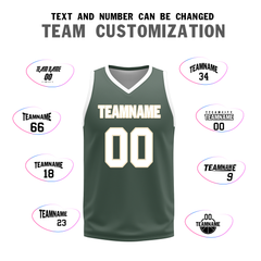 Custom White Green Classic Style Reversible Basketball Uniform Personalized Ordinary BBJR-D017010