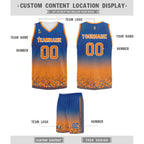Custom Blue Orange Fade Fashion Sports Uniform Basketball Jersey BBJ01-D020102-3