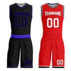 Custom Black Purple Red Toronto City Edition Personalized Reversible Basketball Set Sports Basketball Jersey BBJ01R-D0610-28