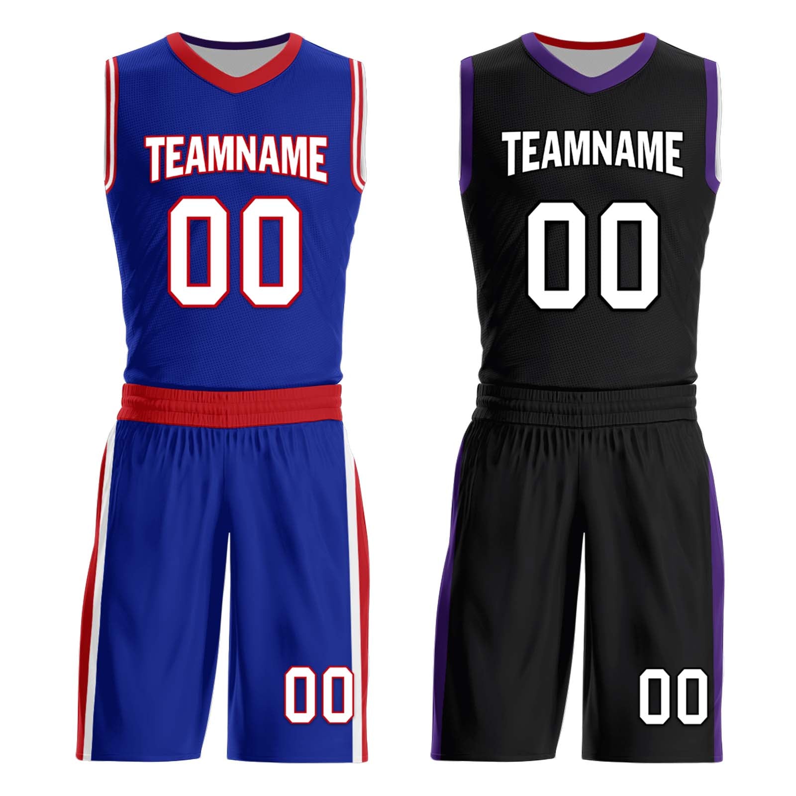 Custom Blue Red White Sacramento City Edition Personalized Reversible Basketball Set Sports Basketball Jersey BBJ01R-D0610-26