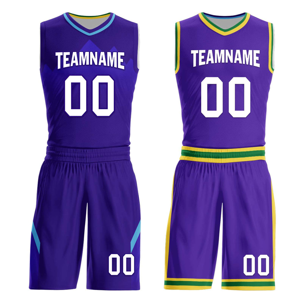 Custom Purple White Utah City Edition Personalized Reversible Basketball Set Sports Basketball Jersey BBJ01R-D0610-29