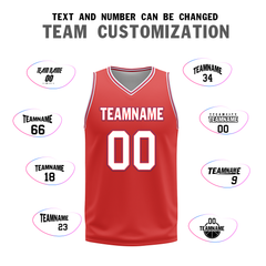 Custom White Red Classic Style Reversible Basketball Uniform Personalized COOLMAX BBJR-D017041