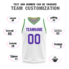 Custom Purple White Classic Style Reversible Basketball Uniform Personalized Ordinary BBJR-D017047