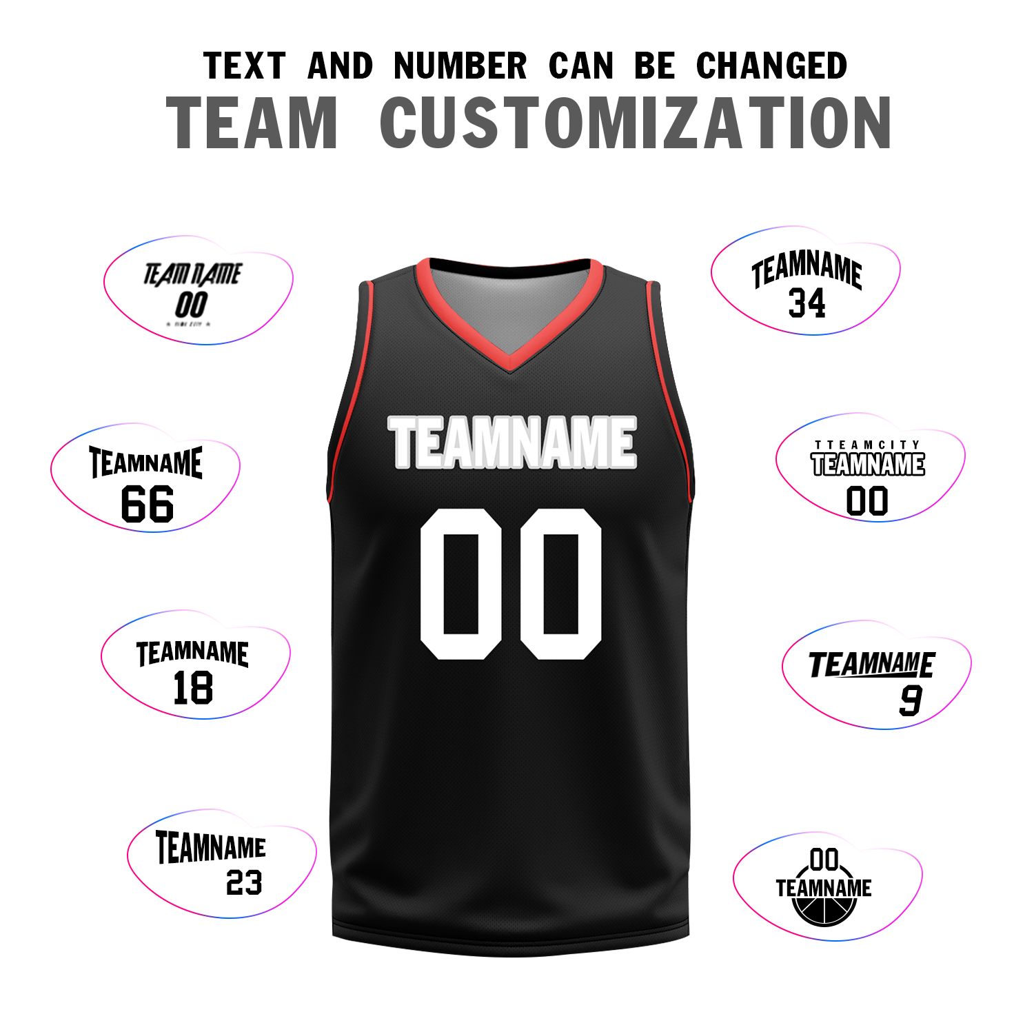 Custom Red Black Classic Style Reversible Basketball Uniform Personalized COOLMAX BBJR-D017042