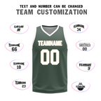 Custom White Green Classic Style Reversible Basketball Uniform Personalized COOLMAX BBJR-D017010