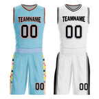 Custom Glacier Blue Brown Red San Antonio City Edition Personalized Reversible Basketball Set Sports Basketball Jersey BBJ01R-D0610-27