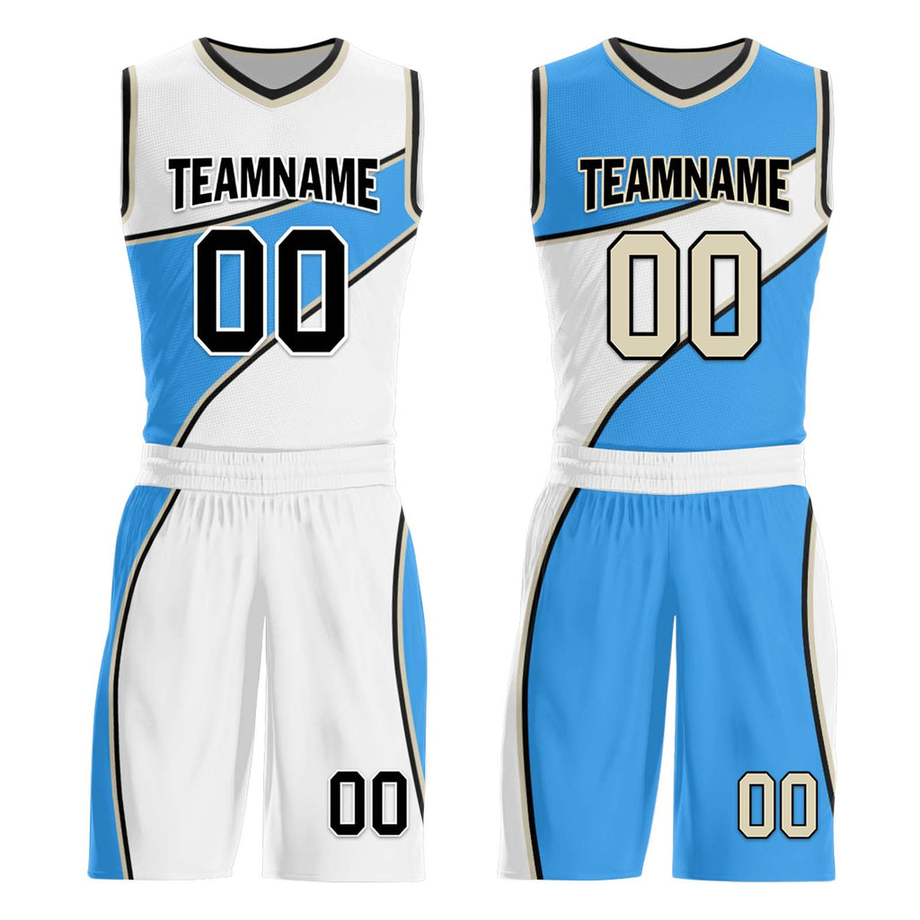 Custom Blue White Atlanta City Edition Personalized Reversible Basketball Set Sports Basketball Jersey BBJ01R-D0610-1