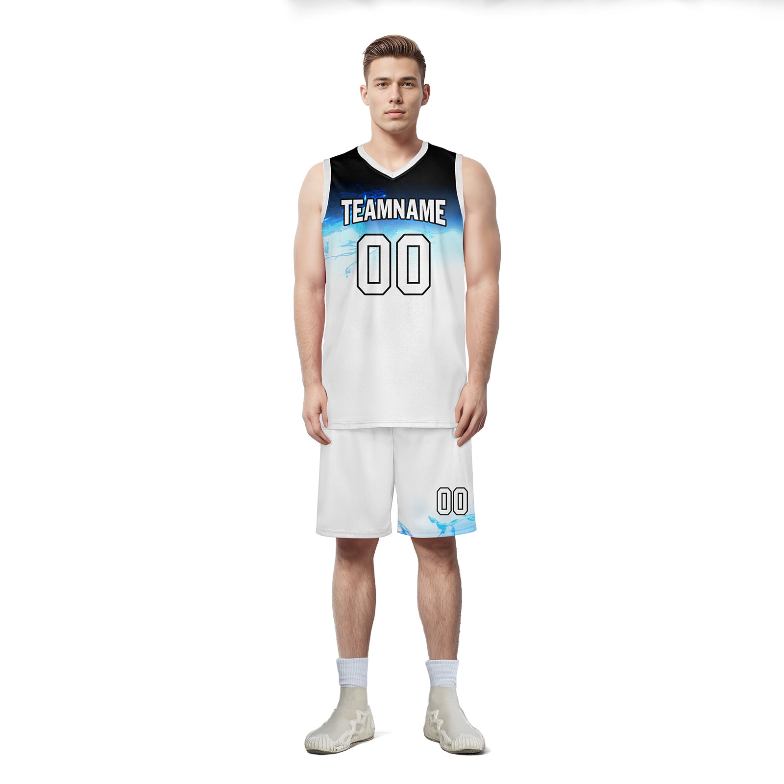 Custom White Blue City Edition Personalized Sports Uniform Authentic Basketball Jersey BBJ01-D06101-18