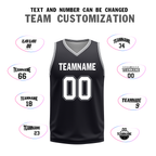 Custom White Black Classic Style Reversible Basketball Uniform Personalized COOLMAX BBJR-D017051