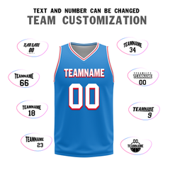 Custom Red Blue Classic Style Reversible Basketball Uniform Personalized COOLMAX BBJR-D017022