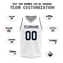 Custom Blue White Classic Style Reversible Basketball Uniform Personalized Ordinary BBJR-D017056