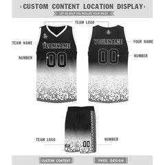 Custom Black White Fade Fashion Sports Uniform Basketball Jersey BBJ01-D020102-2