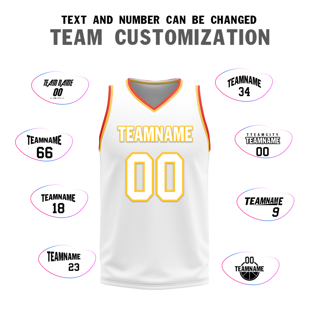Custom Red White Classic Style Reversible Basketball Uniform Personalized Ordinary BBJR-D017027