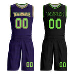 Custom Purple Green Gold New Orleans City Edition Personalized Reversible Basketball Set Sports Basketball Jersey BBJ01R-D0610-19