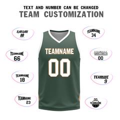 Custom White Green Classic Style Reversible Basketball Uniform Personalized Ordinary BBJR-D017002