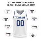 Custom Blue White Classic Style Reversible Basketball Uniform Personalized COOLMAX BBJR-D017053