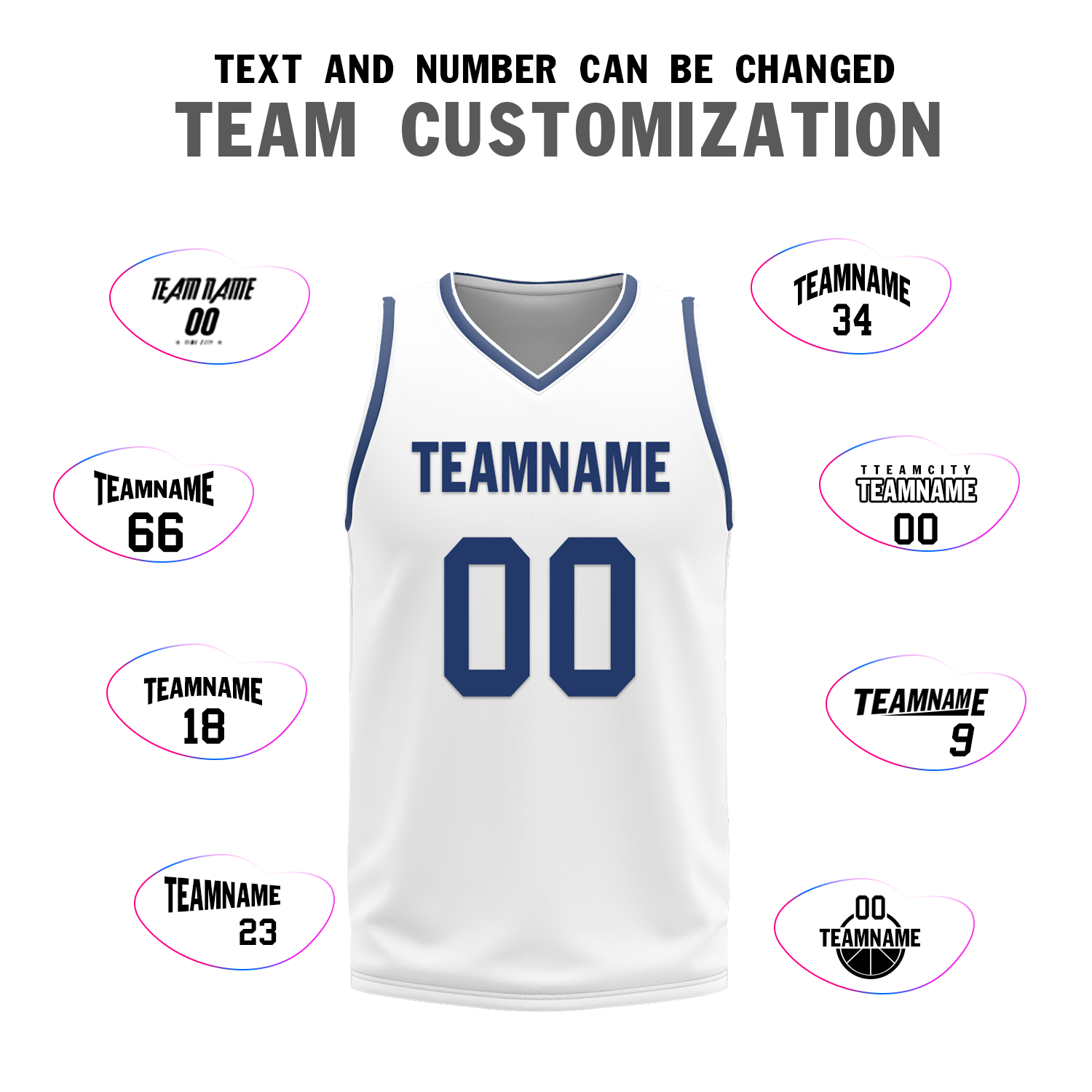 Custom Blue White Classic Style Reversible Basketball Uniform Personalized COOLMAX BBJR-D017053