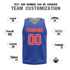 Custom White Blue Classic Style Reversible Basketball Uniform Personalized COOLMAX BBJR-D017020
