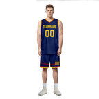 Custom Navy Blue Red Gold City Edition Personalized Sports Uniform Authentic Basketball Jersey BBJ01-D06101-10