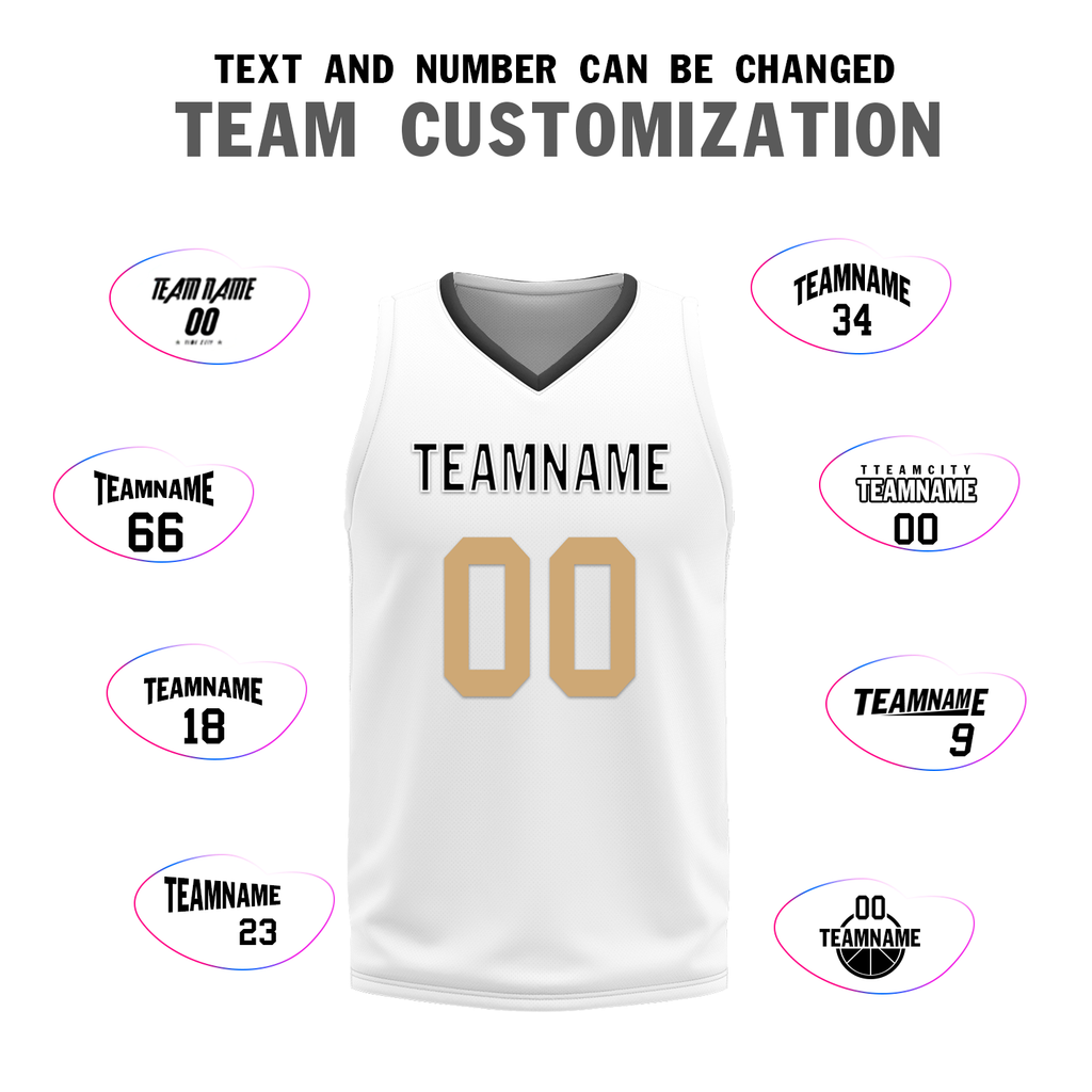 Custom Black White Classic Style Reversible Basketball Uniform Personalized Ordinary BBJR-D017044
