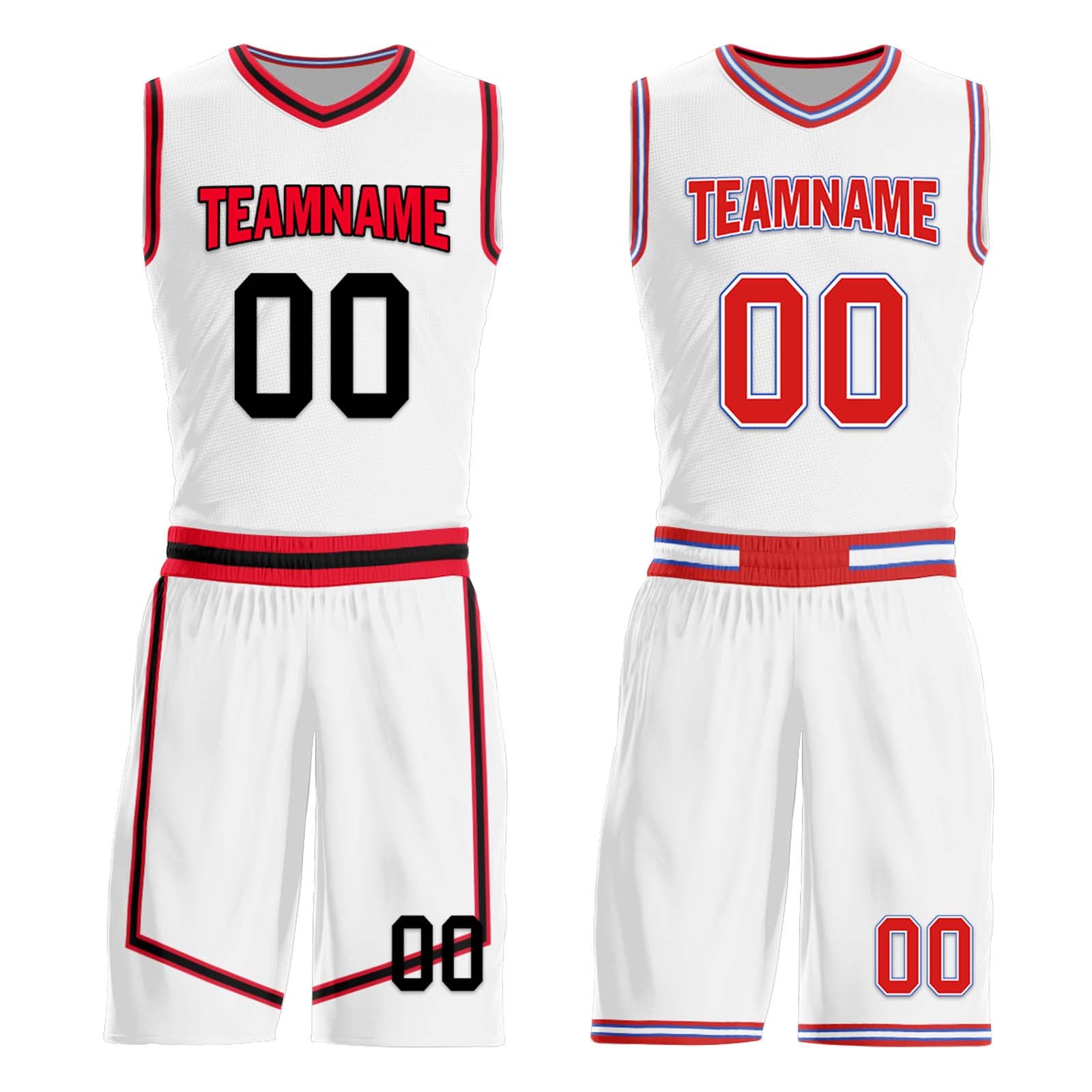 Custom Red White Black Houston City Edition Personalized Reversible Basketball Set Sports Basketball Jersey BBJ01R-D0610-11