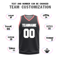 Custom Red Black Classic Style Reversible Basketball Uniform Personalized COOLMAX BBJR-D017025