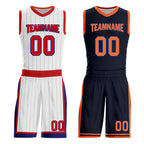 Custom White Red Black New York City Edition Personalized Reversible Basketball Set Sports Basketball Jersey BBJ01R-D0610-20