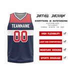 Custom White Blue Classic Style Reversible Basketball Uniform Personalized COOLMAX BBJR-D017023