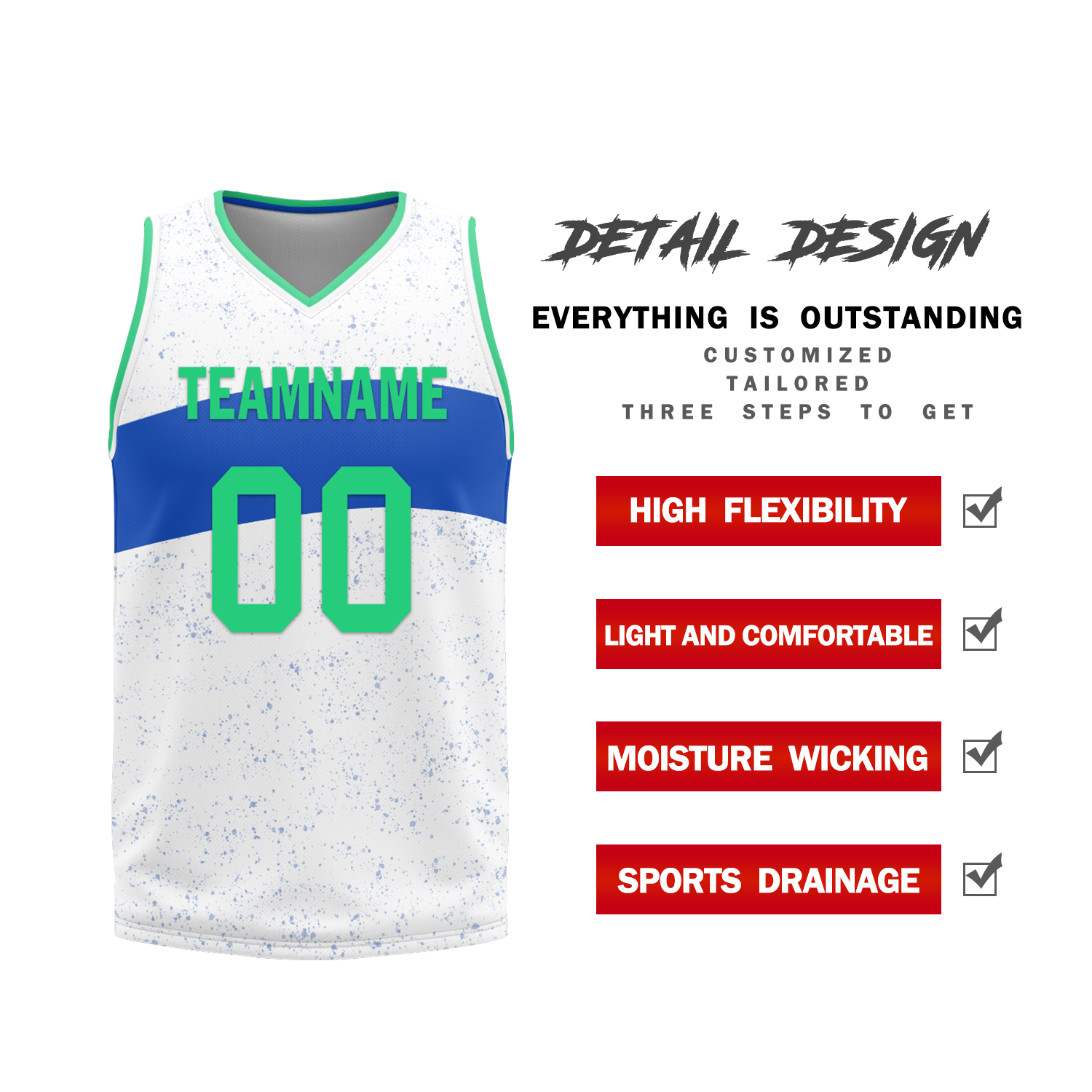 Custom Blue White Classic Style Reversible Basketball Uniform Personalized Ordinary BBJR-D017009