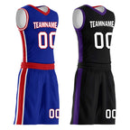 Custom Blue Red White Sacramento City Edition Personalized Reversible Basketball Set Sports Basketball Jersey BBJ01R-D0610-26