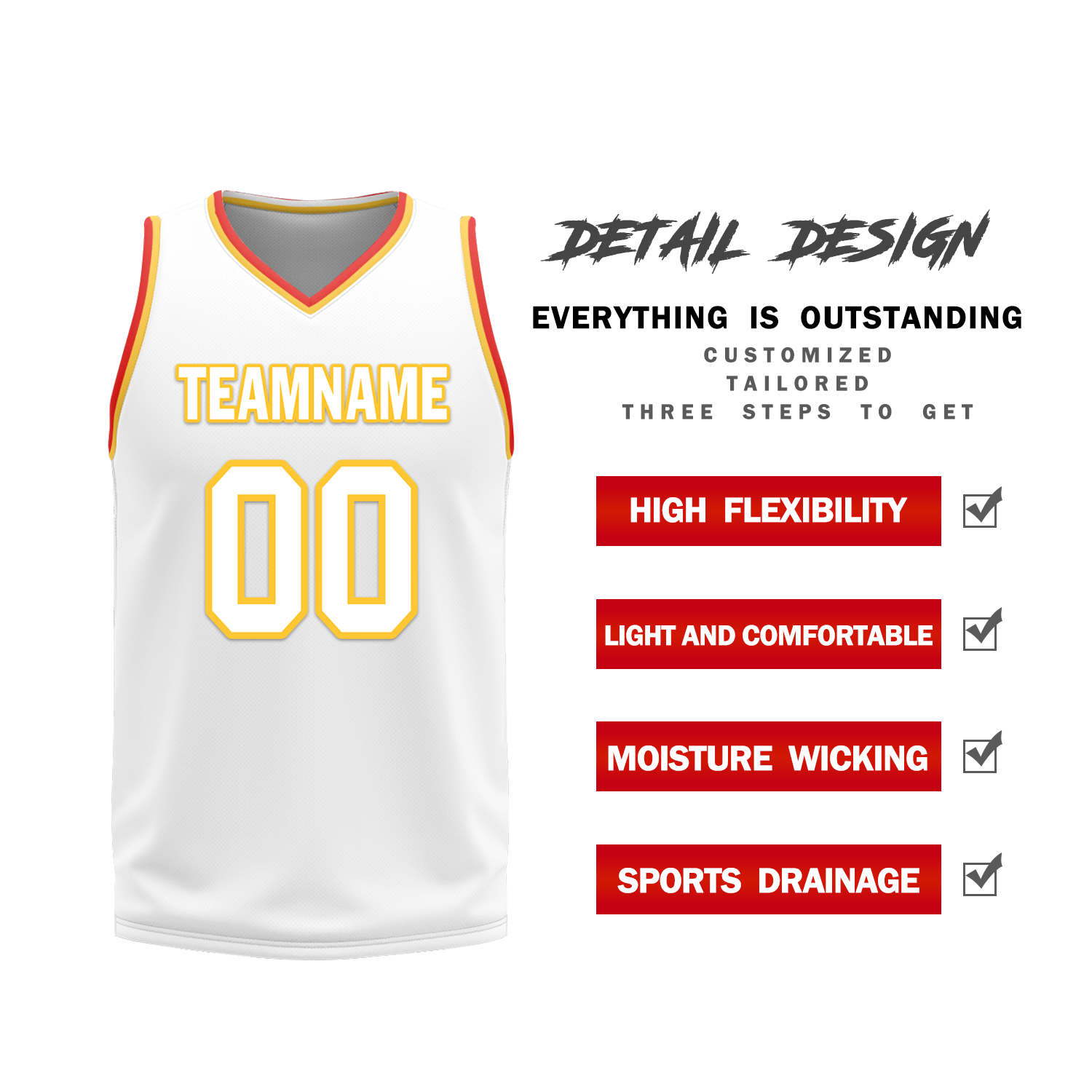 Custom Red White Classic Style Reversible Basketball Uniform Personalized Ordinary BBJR-D017027