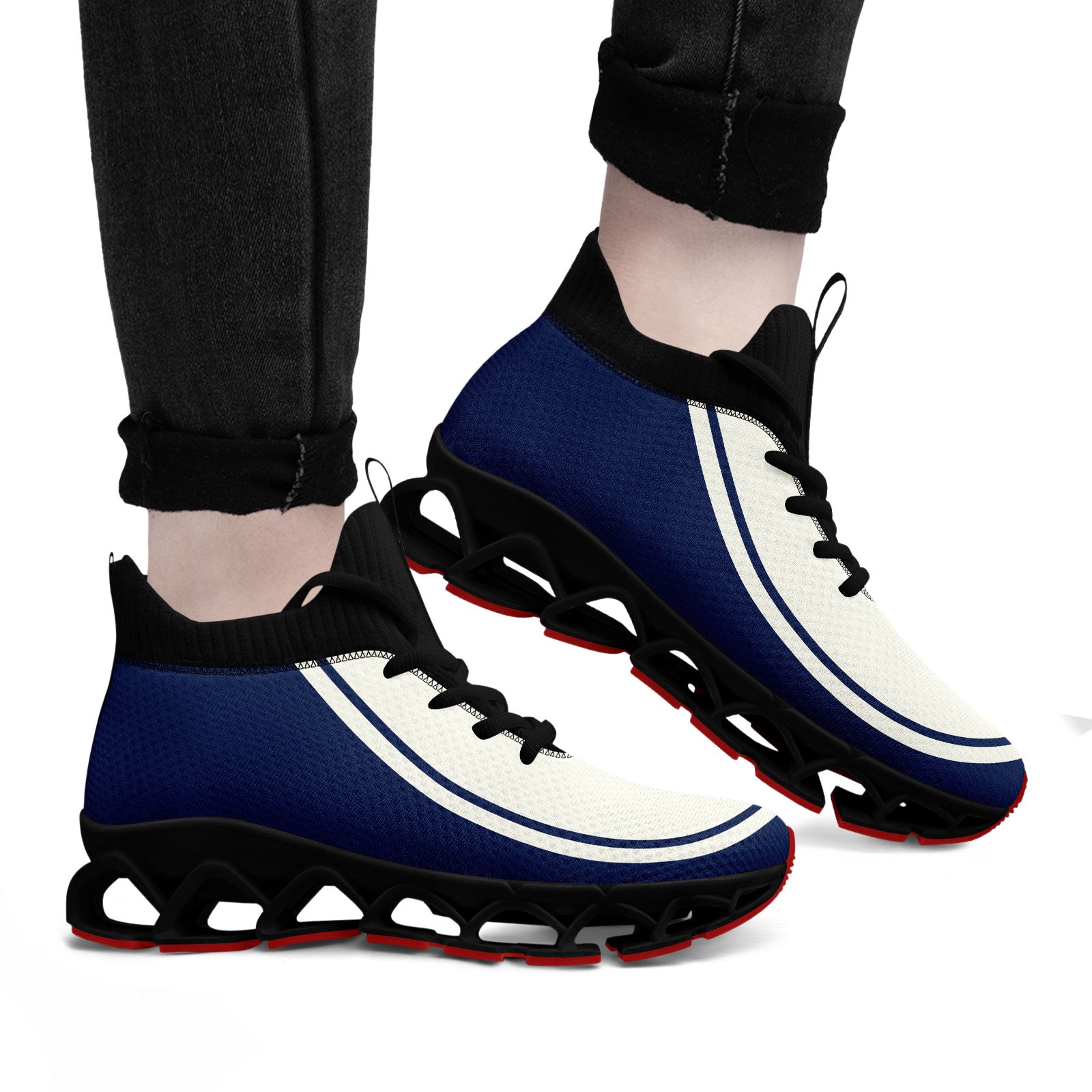 Custom Cream Navy Maxsoul Shoes Personalized Sneaker FN030XD-D020388-12