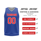 Custom White Blue Classic Style Reversible Basketball Uniform Personalized COOLMAX BBJR-D017020