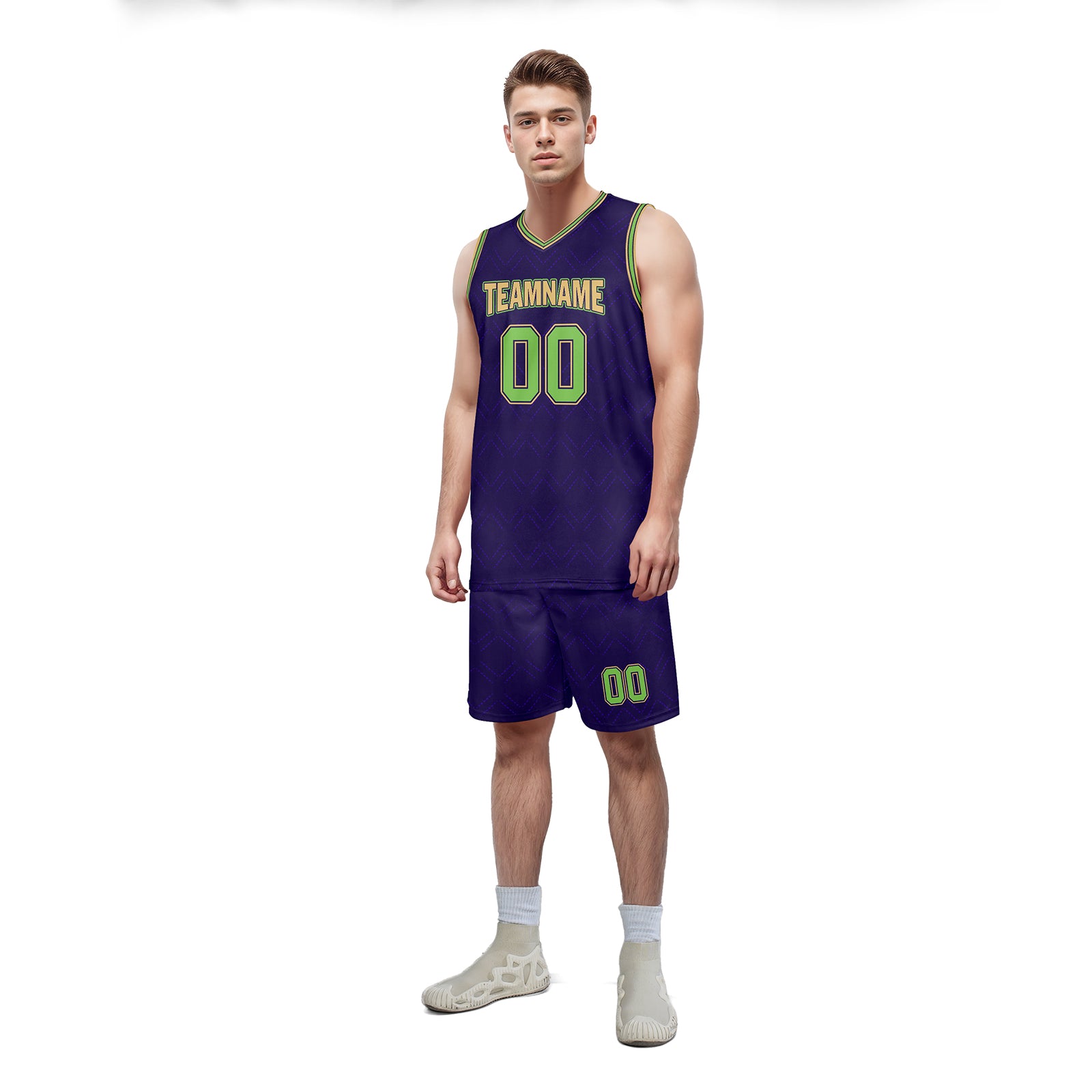 Custom Purple Green Gold City Edition Personalized Sports Uniform Authentic Basketball Jersey BBJ01-D06101-19