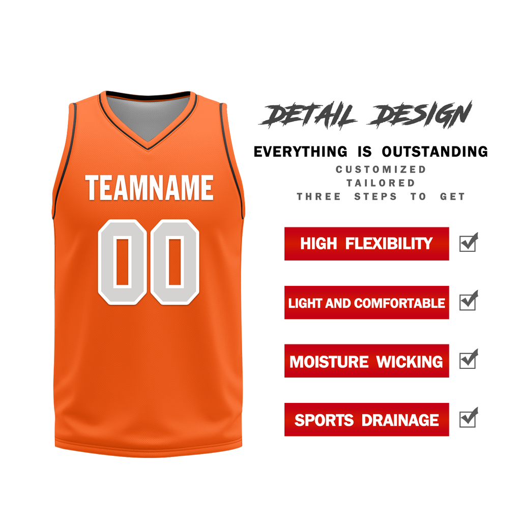 Custom Black Orange Classic Style Reversible Basketball Uniform Personalized Ordinary BBJR-D017019