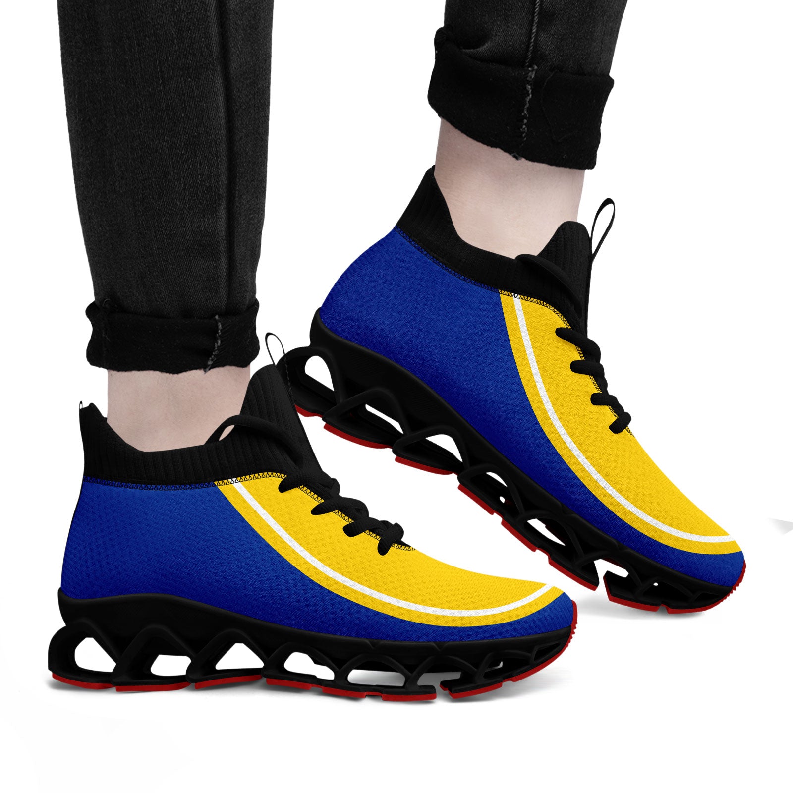 Custom Blue Yellow Maxsoul Shoes Personalized Sneaker FN030XD-D020388-25